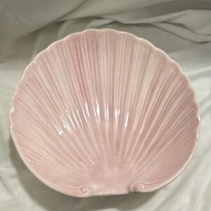 Scioto Pink Shell-Shaped Ceramic Decorative Bowl Art Pottery